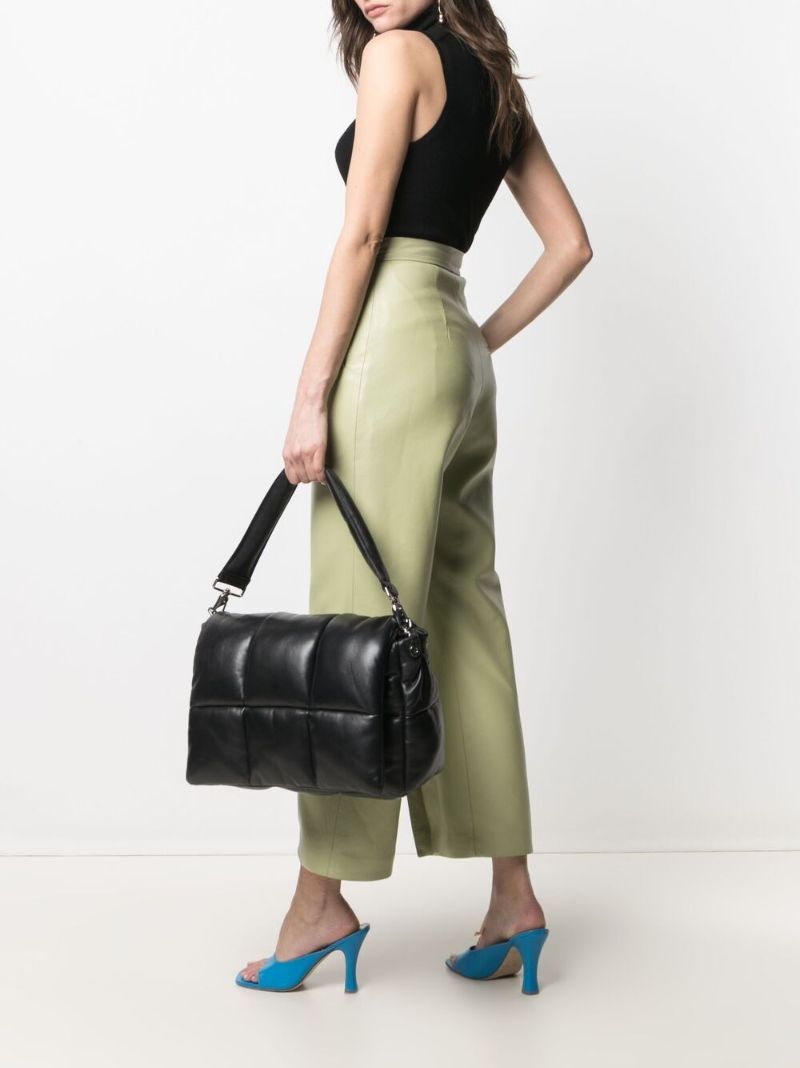 Black Wanda Leather Clutch Bag