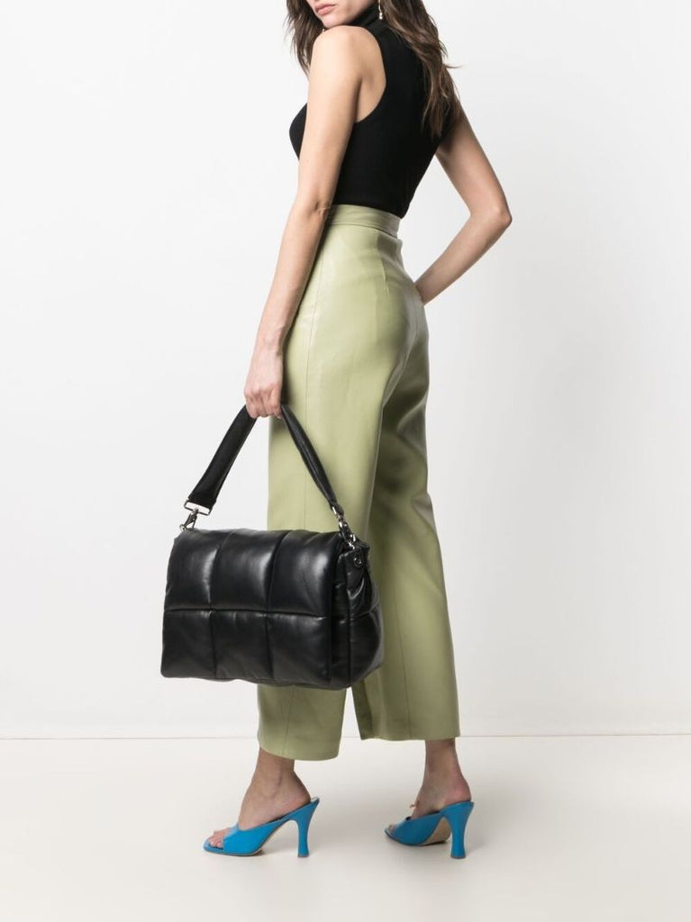 Black Wanda Leather Clutch Bag