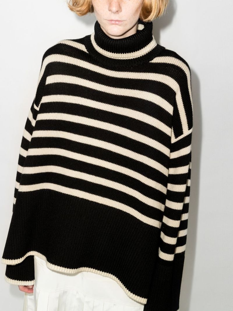 Oversized Striped Knit Sweater