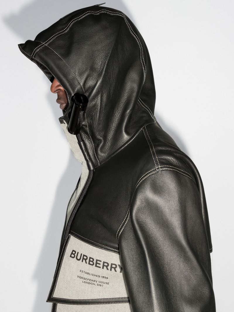 Black Horseferry Panelled Parka Coat