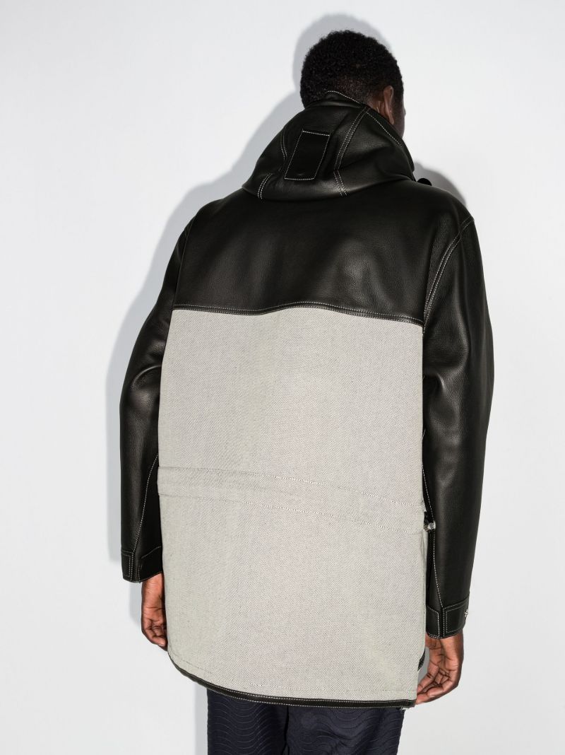 Black Horseferry Panelled Parka Coat