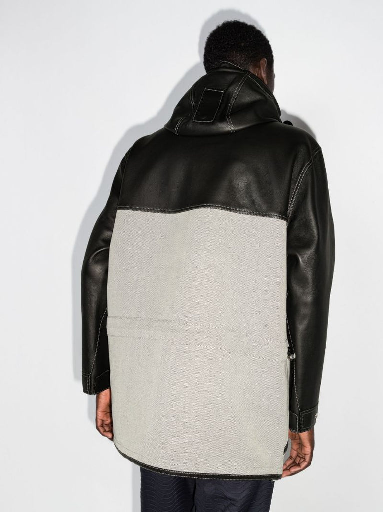 Black Horseferry Panelled Parka Coat