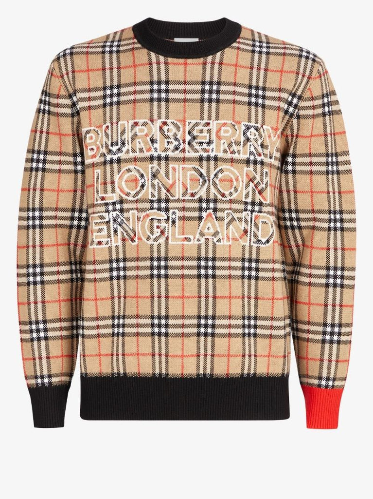 Jacquard Logo Wool Sweater