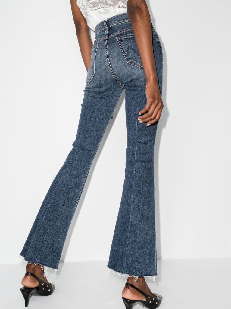The Weekender Frayed Flared Jeans