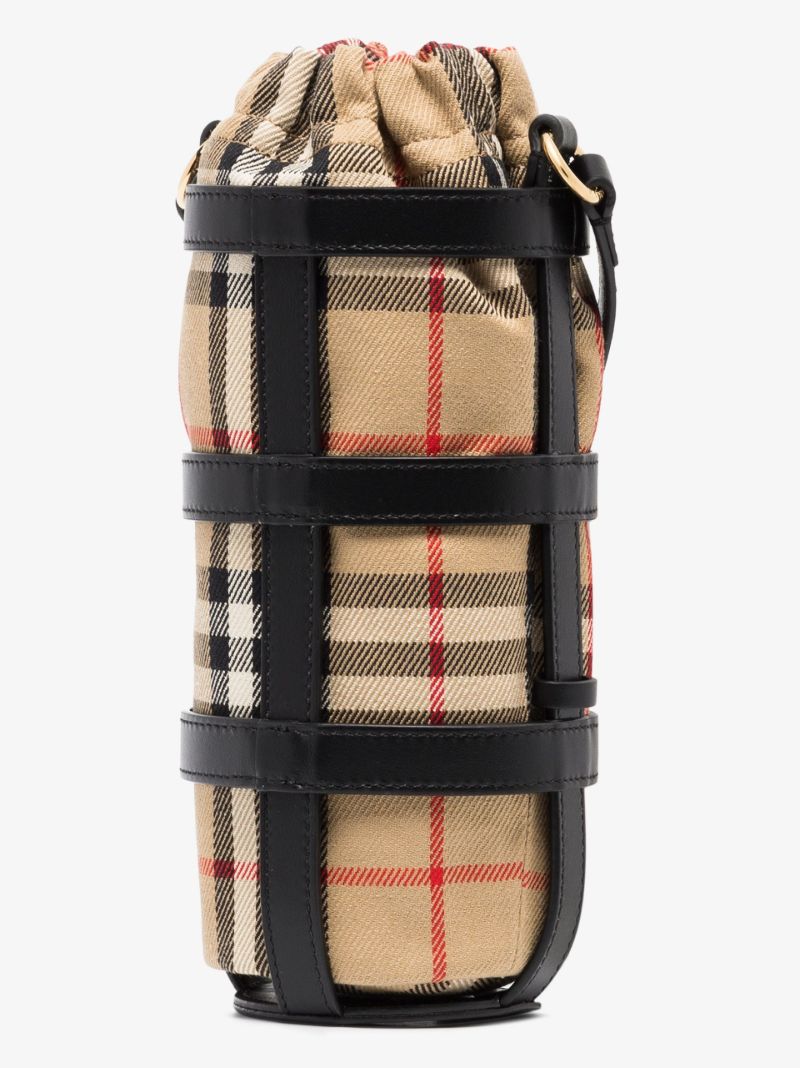 Black Vintage Check Water Bottle Holder