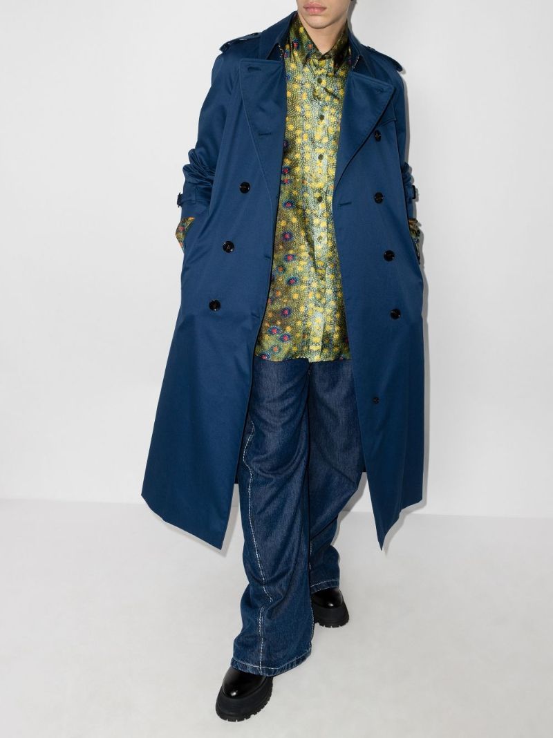 Fish Scale Print Silk Shirt