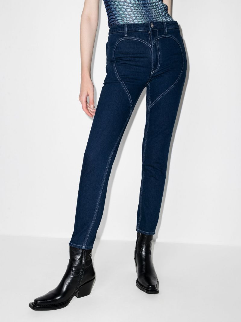 Heart Stitched Straight Leg Jeans