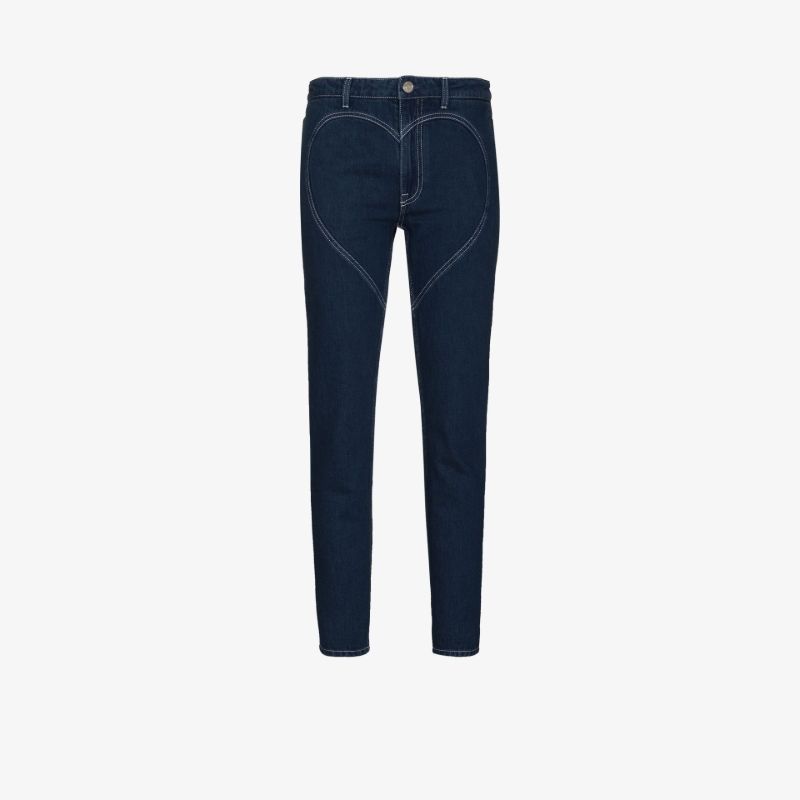 Heart Stitched Straight Leg Jeans