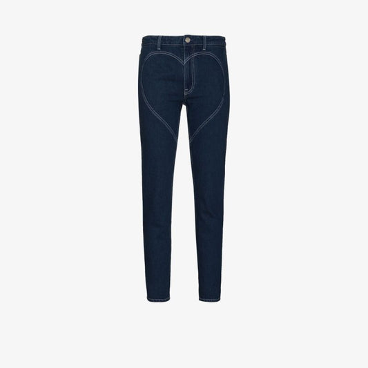 Heart Stitched Straight Leg Jeans