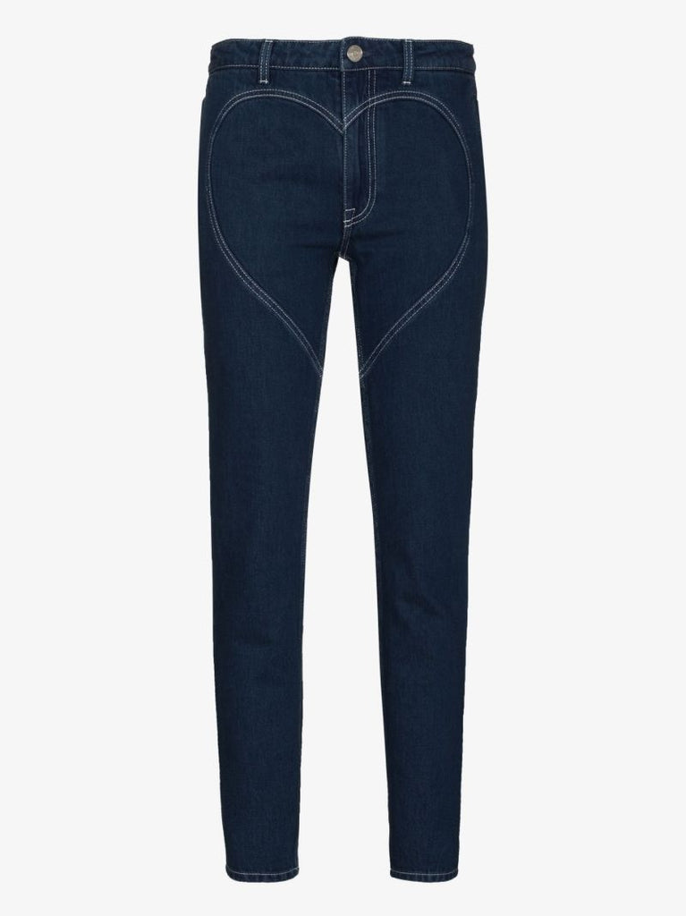 Heart Stitched Straight Leg Jeans