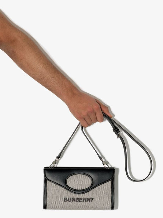 Grey Pocket Canvas Cross Body Bag
