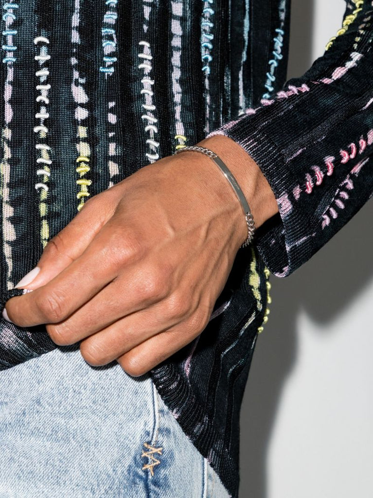 Silver Tone Logo Id Bracelet