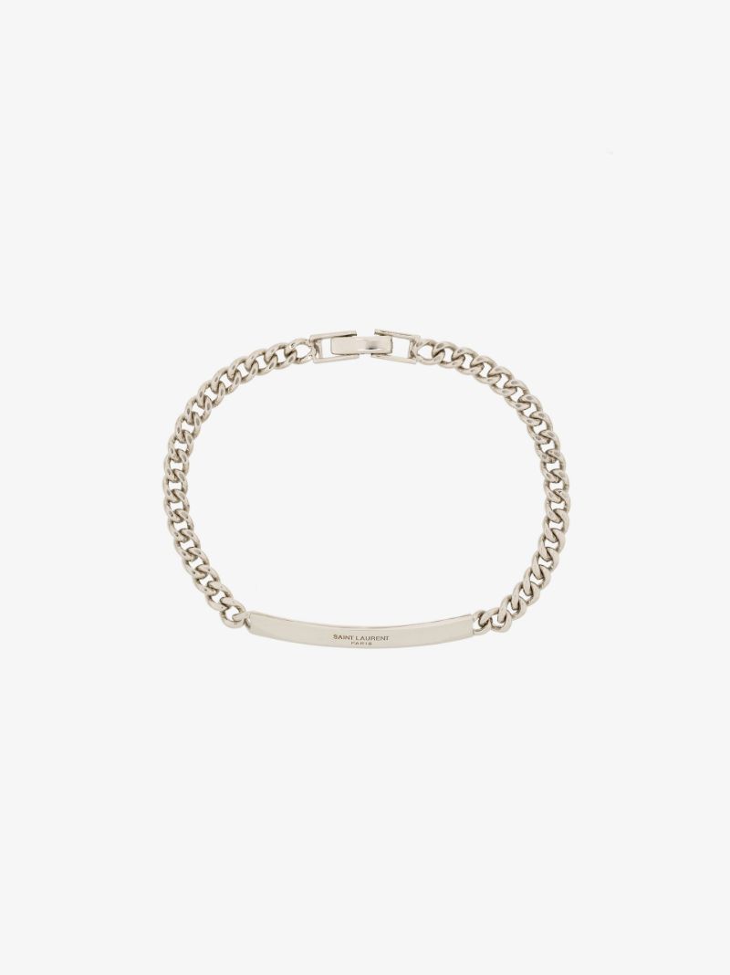 Silver Tone Logo Id Bracelet