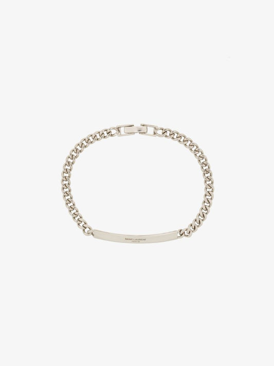 Silver Tone Logo Id Bracelet