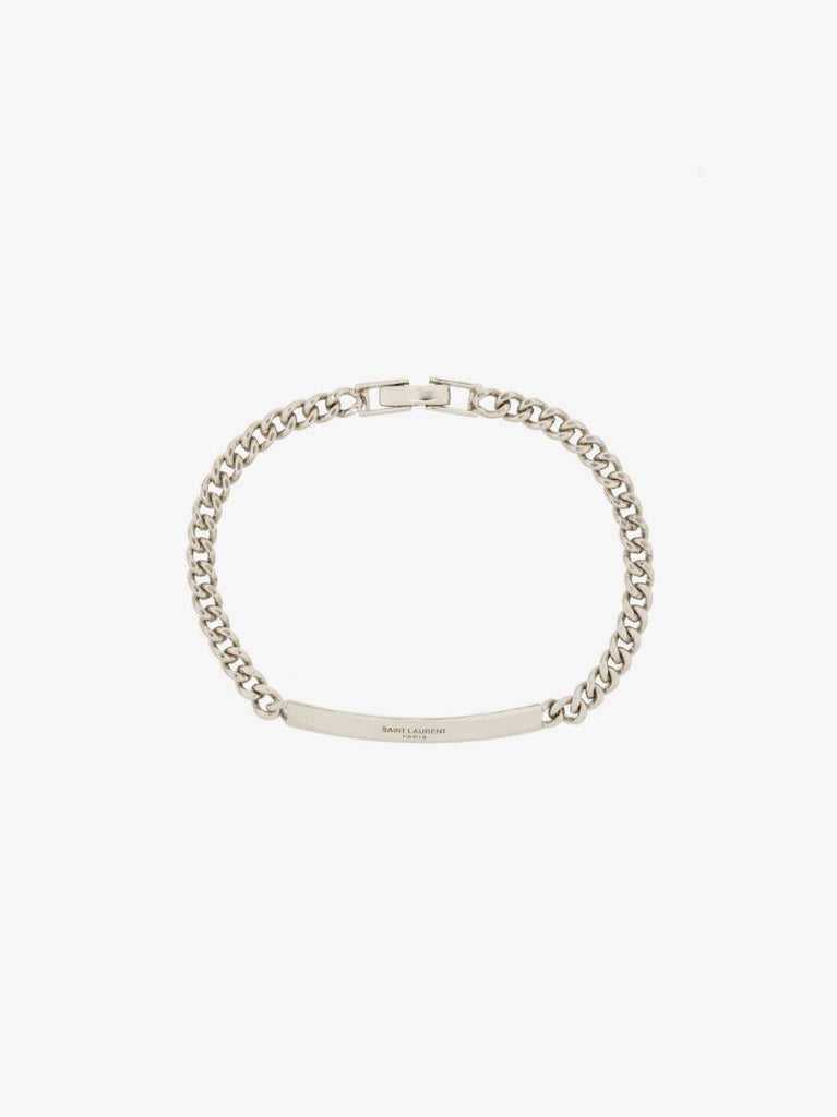 Silver Tone Logo Id Bracelet