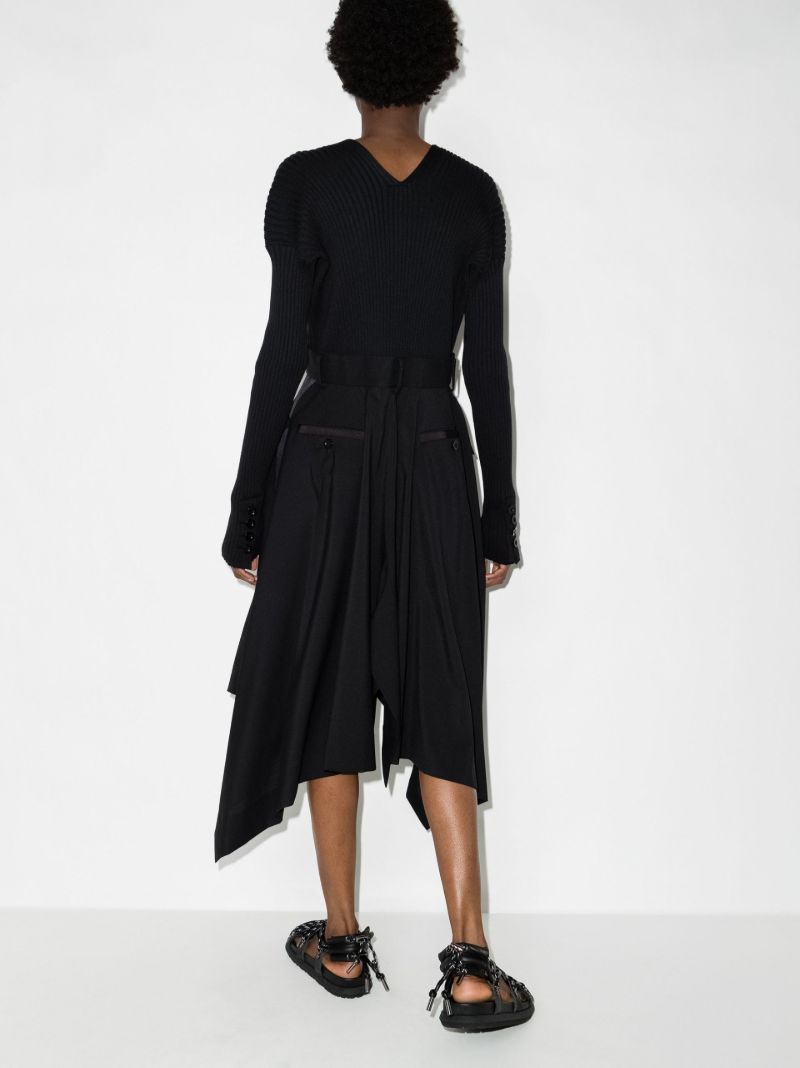 Contrast Panel Asymmetric Dress