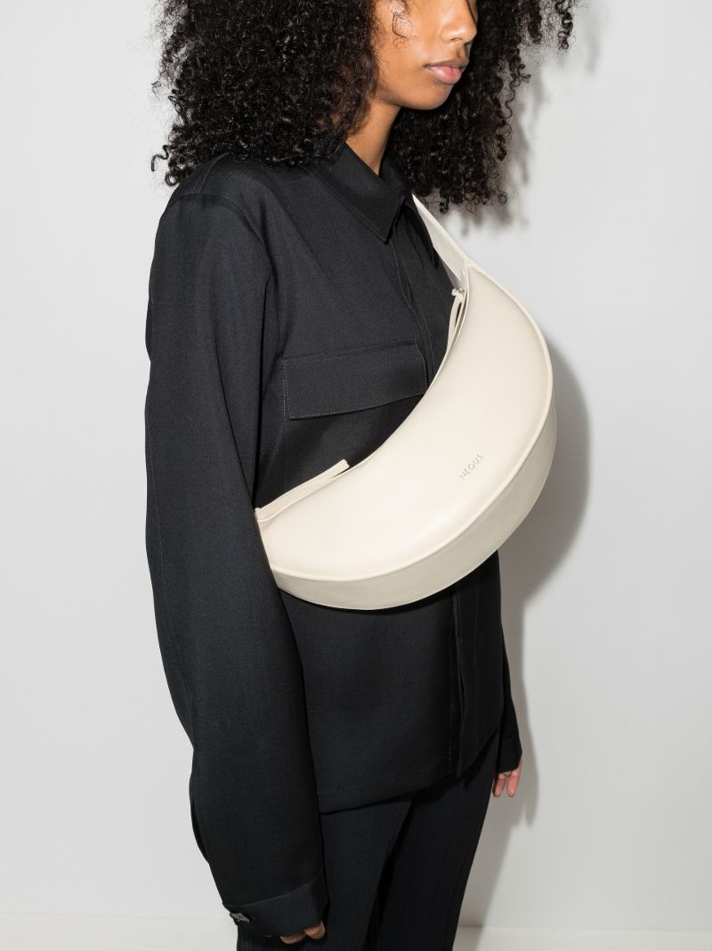 Neutral Orion Leather Shoulder Bag