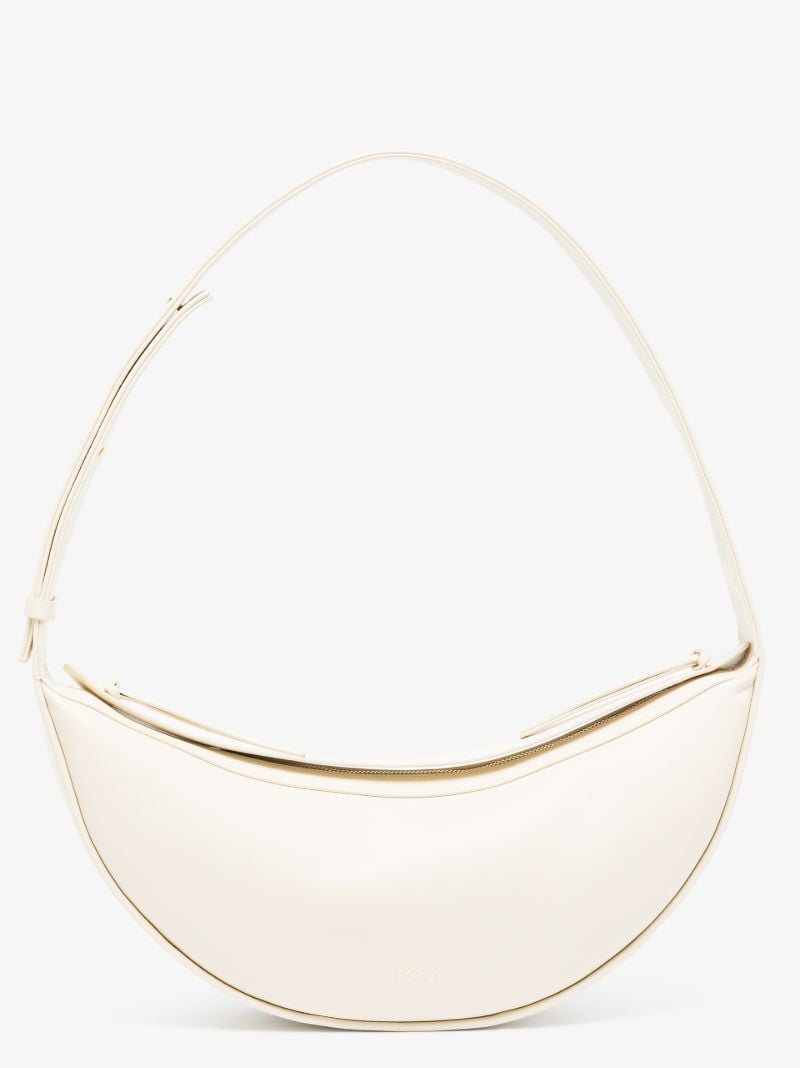 Neutral Orion Leather Shoulder Bag