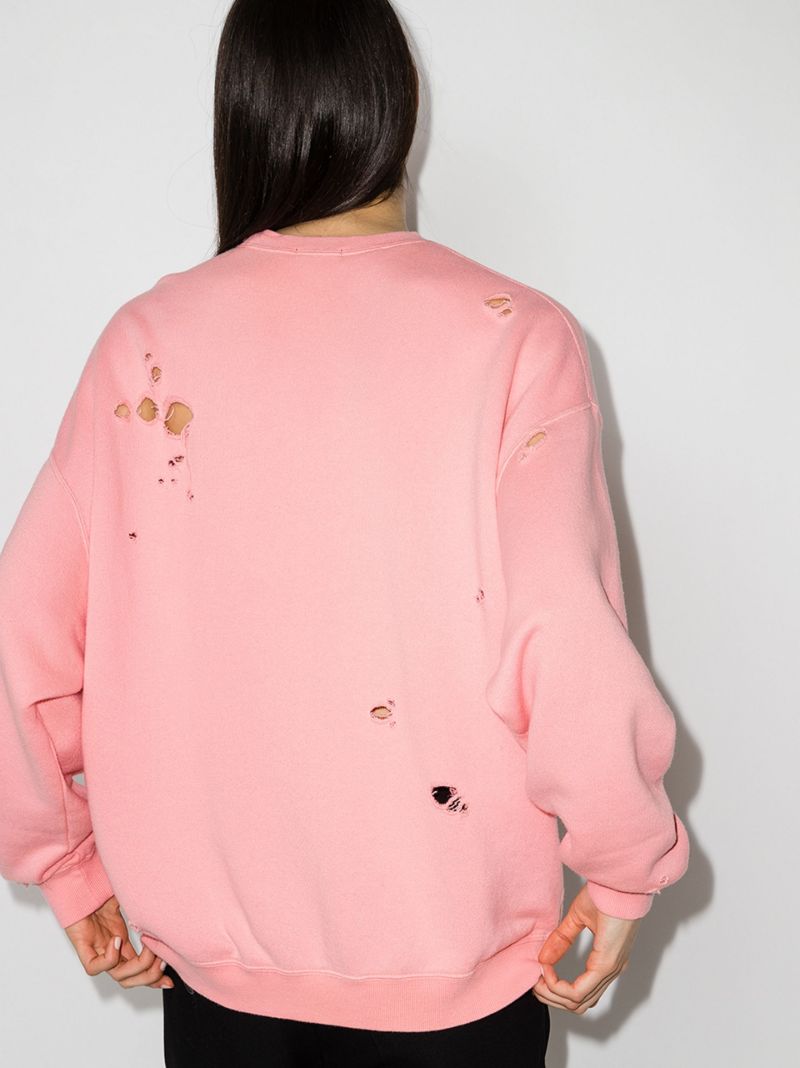 Distressed Cotton-blend Sweatshirt
