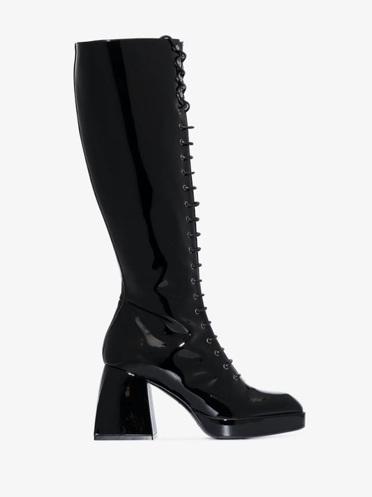 Black Bulla Ward 85 Patent Leather Boots