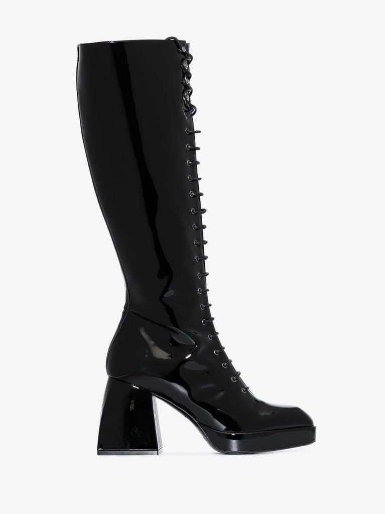 Black Bulla Ward 85 Patent Leather Boots