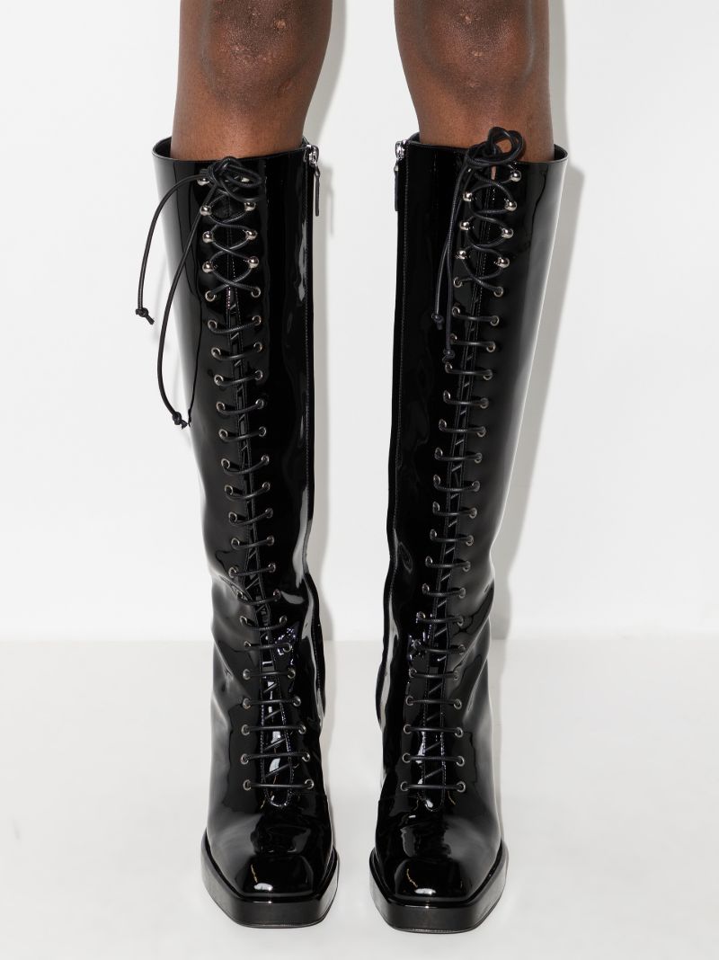 Black Bulla Ward 85 Patent Leather Boots