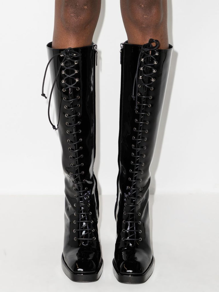 Black Bulla Ward 85 Patent Leather Boots