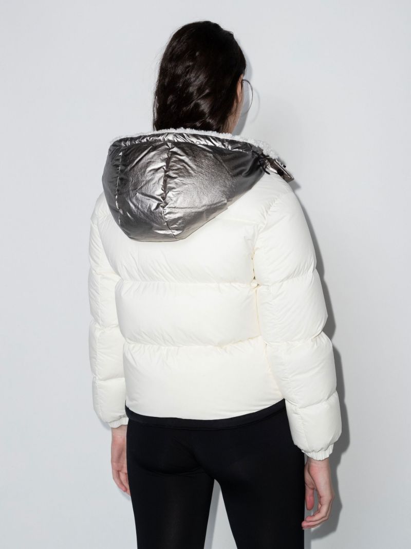 White Bufione Hooded Quilted Jacket