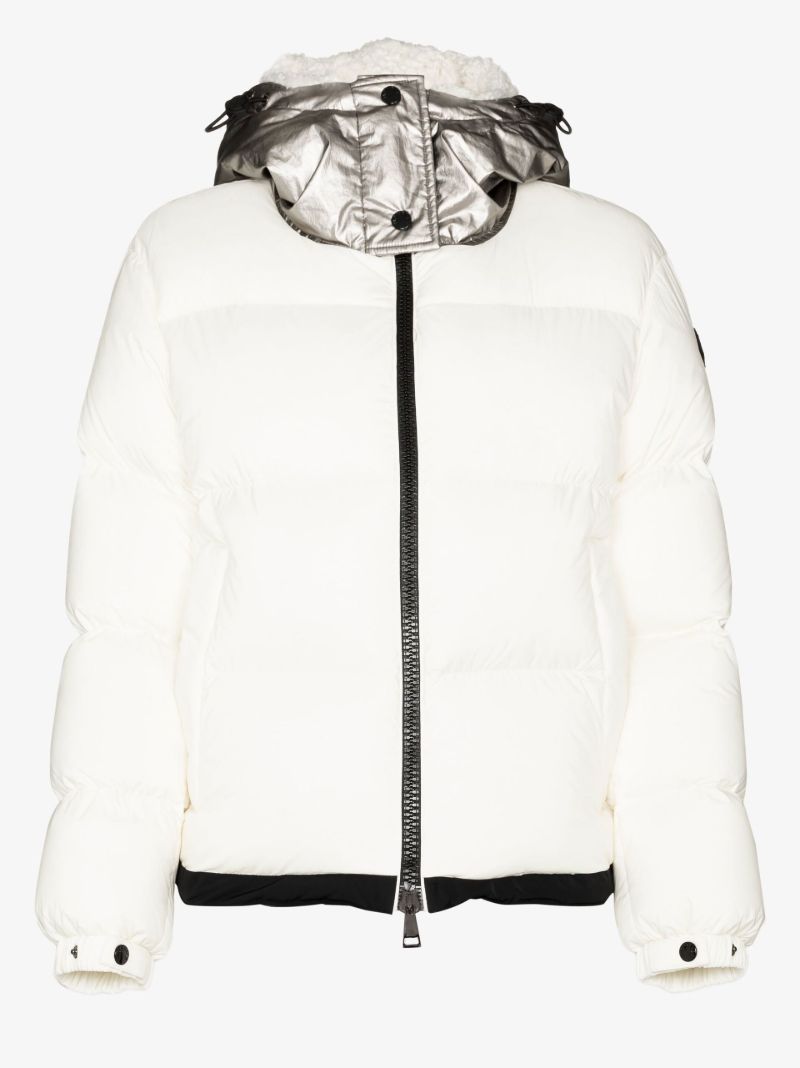 White Bufione Hooded Quilted Jacket
