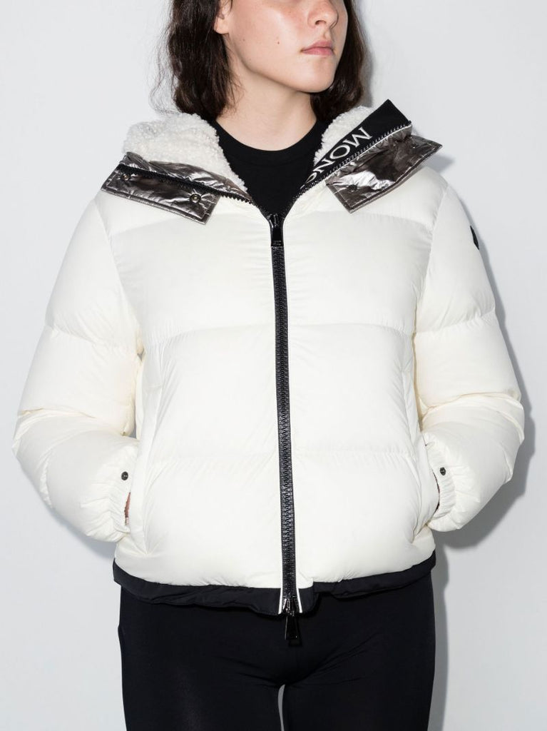 White Bufione Hooded Quilted Jacket