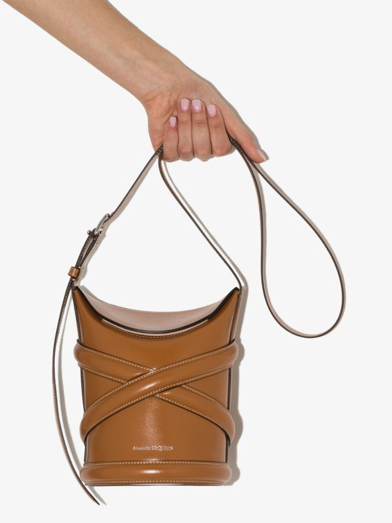 Brown the Curve Leather Cross Body Bag