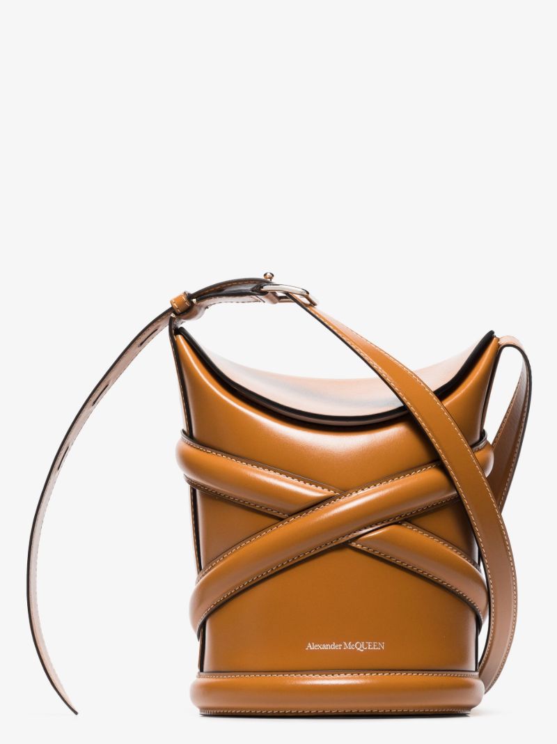 Brown the Curve Leather Cross Body Bag