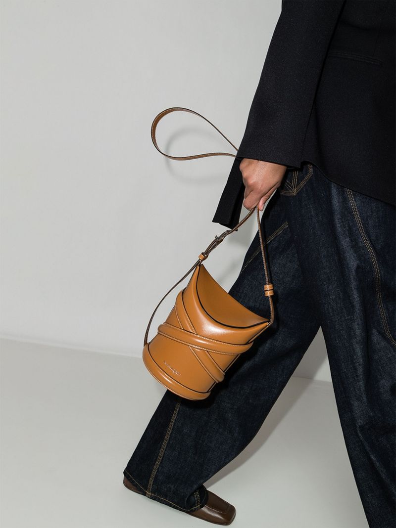 Brown the Curve Leather Cross Body Bag