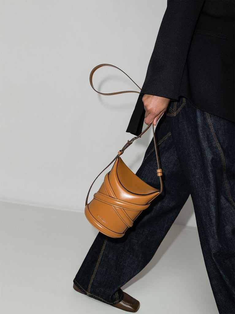Brown the Curve Leather Cross Body Bag