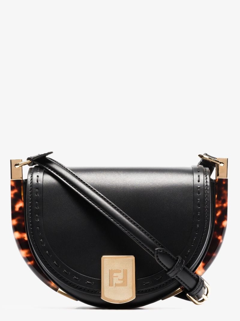 Black Moonlight Leather Cross Body Bag