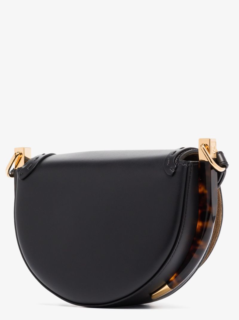 Black Moonlight Leather Cross Body Bag