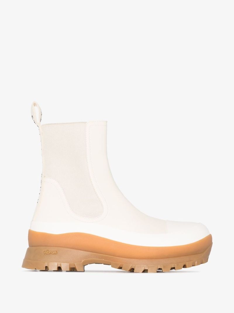 Neutral Trace Faux Leather Chelsea Boots