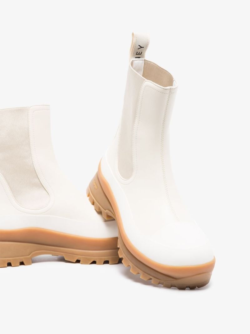 Neutral Trace Faux Leather Chelsea Boots