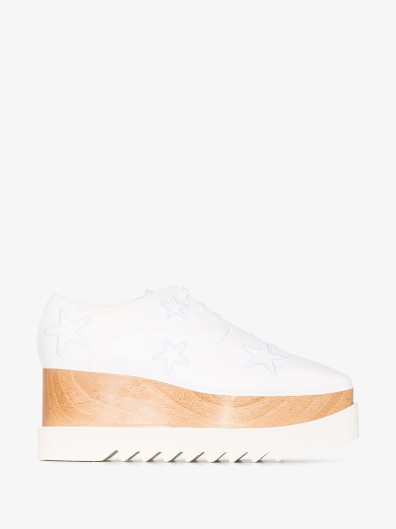 White Elyse Star Platform Derby Shoes