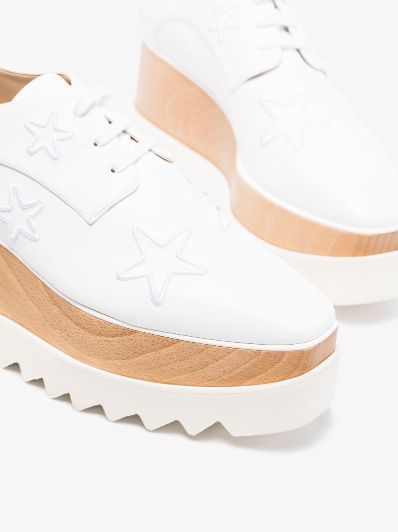 White Elyse Star Platform Derby Shoes