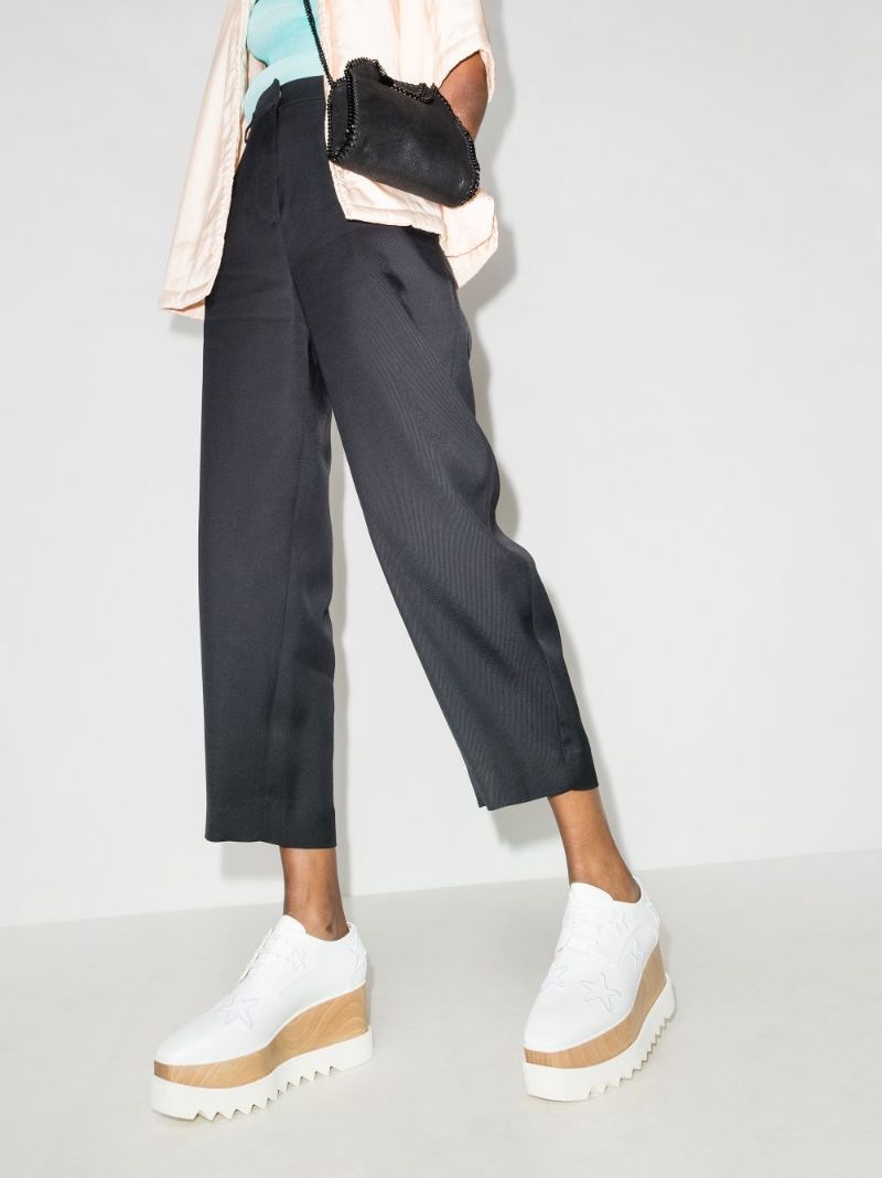 White Elyse Star Platform Derby Shoes