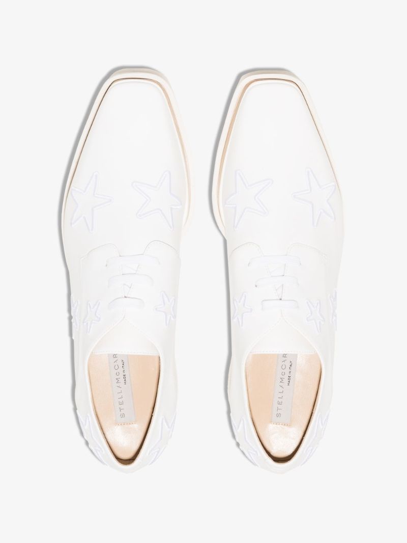 White Elyse Star Platform Derby Shoes