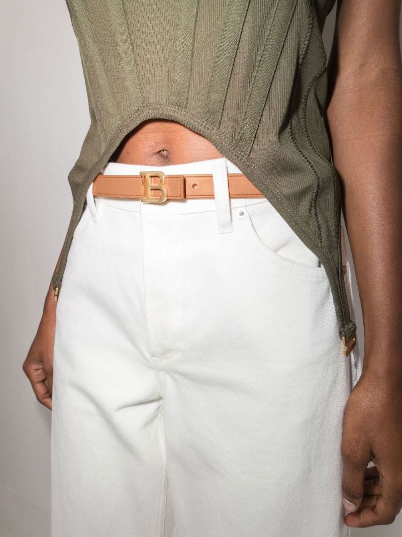 Brown Monogram Leather Belt