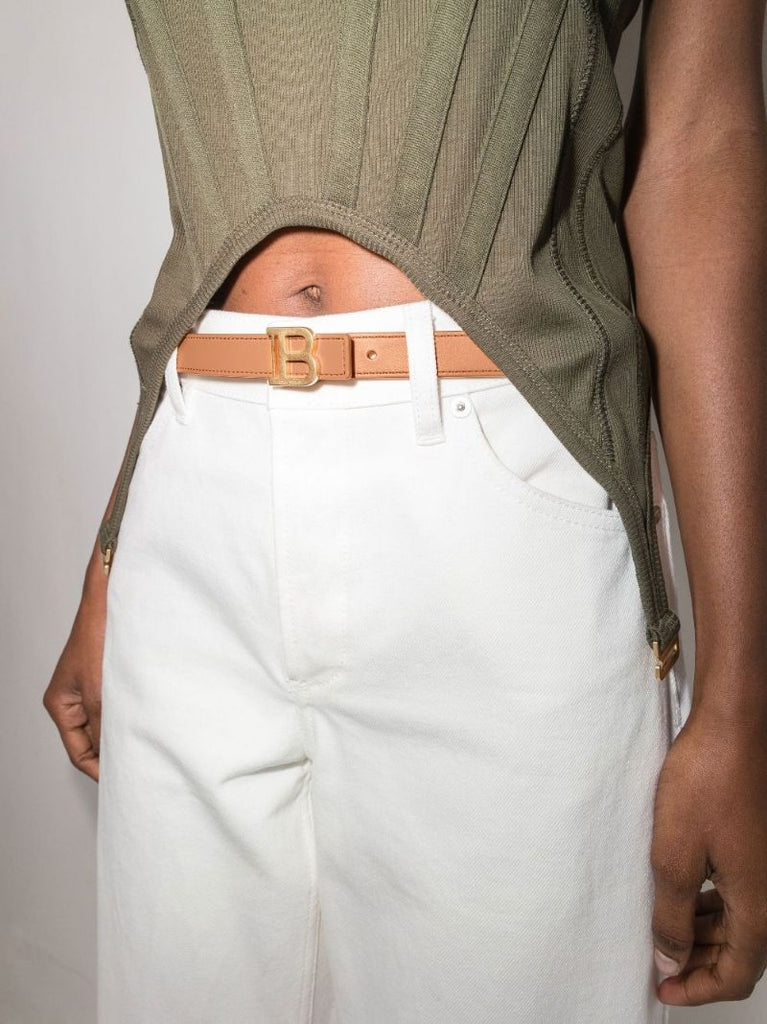 Brown Monogram Leather Belt