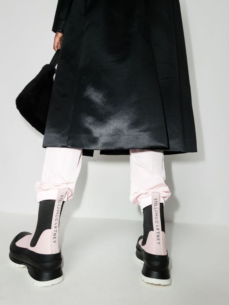 Pink and Black Trace Faux Leather Chelsea Boots