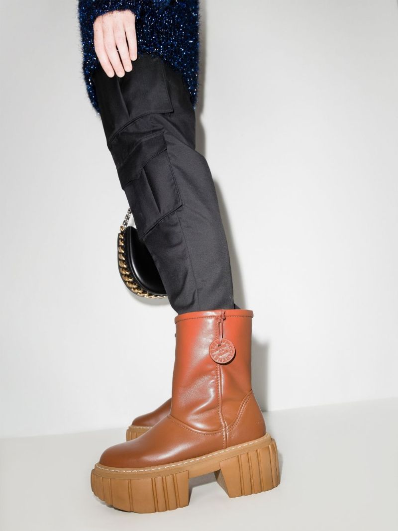 Brown Emilie 95 Vegan Leather Platform Boots