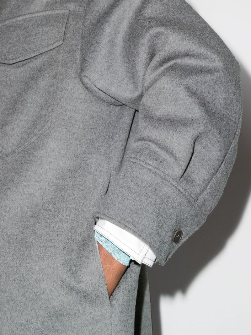 Long Wool Shirt Coat