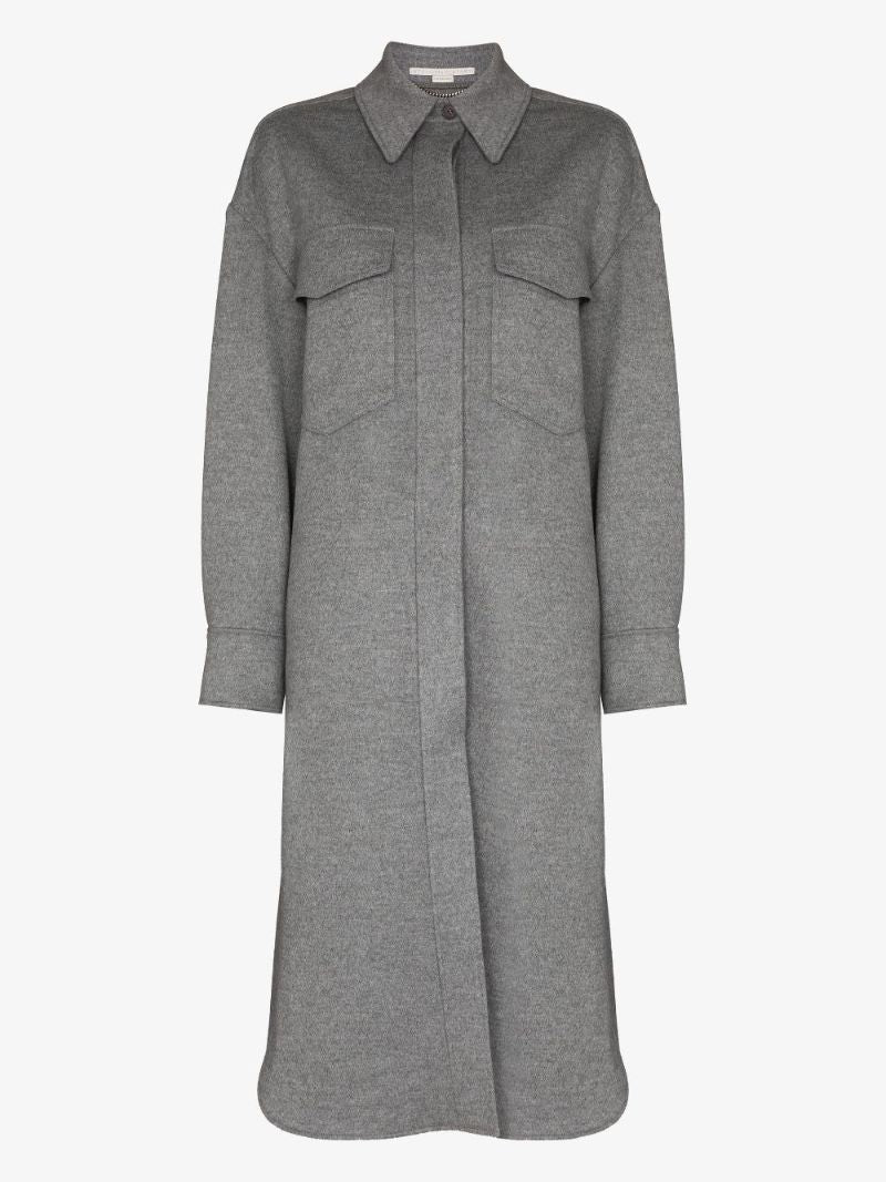 Long Wool Shirt Coat