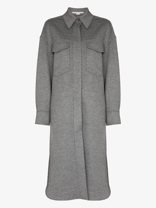 Long Wool Shirt Coat