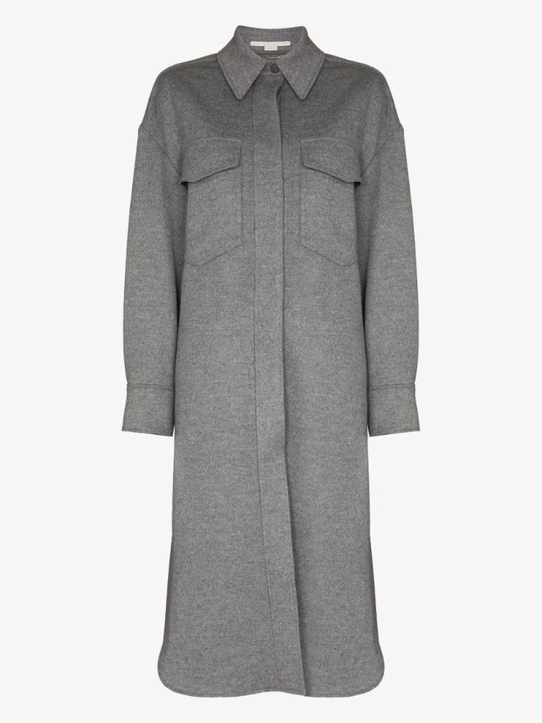 Long Wool Shirt Coat